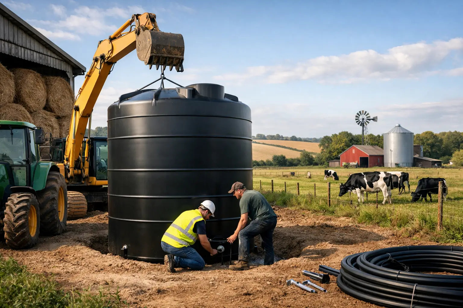Agricultural Tank Installation on Working Farms