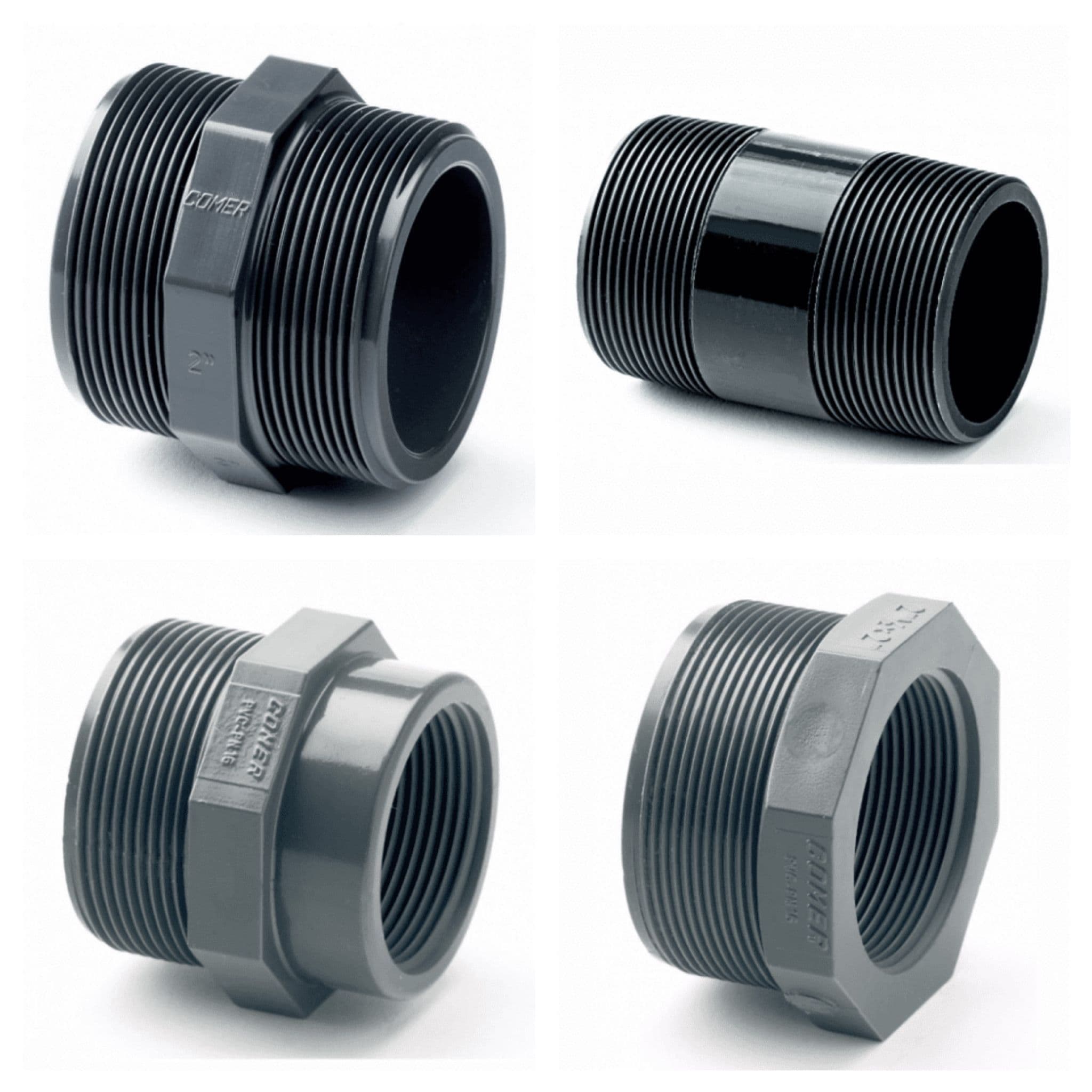 PVC Threaded Pipe Fittings - Imperial / Inch