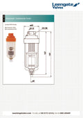1/2" BSPP Drip Leg Drain for Compressed Air Systems diagram illustration with specifications.