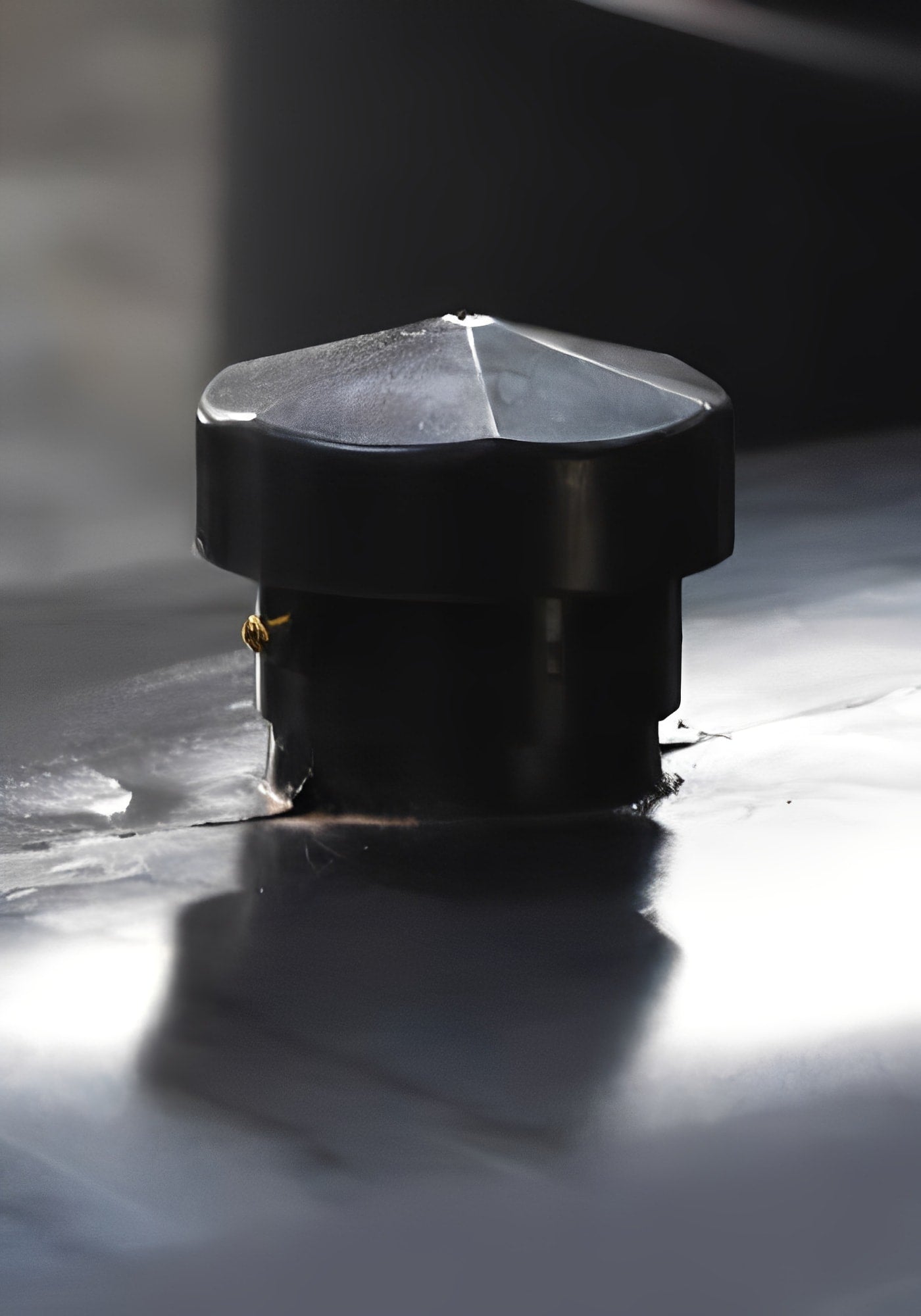 Close-up of the cap on the 1000 Litre Water Tank Black showcasing its durable design.