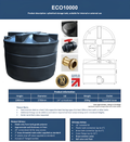 10000 Litre Green Water Tank - Non Potable - cylindrical storage tank for rainwater harvesting.