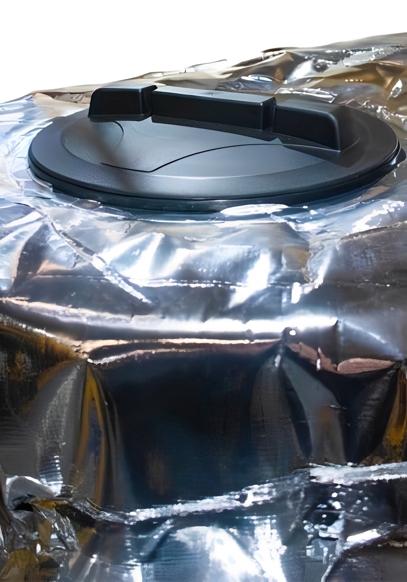 10000 Litre Insulated Water Tank with a protective silver insulation cover and secure lid.
