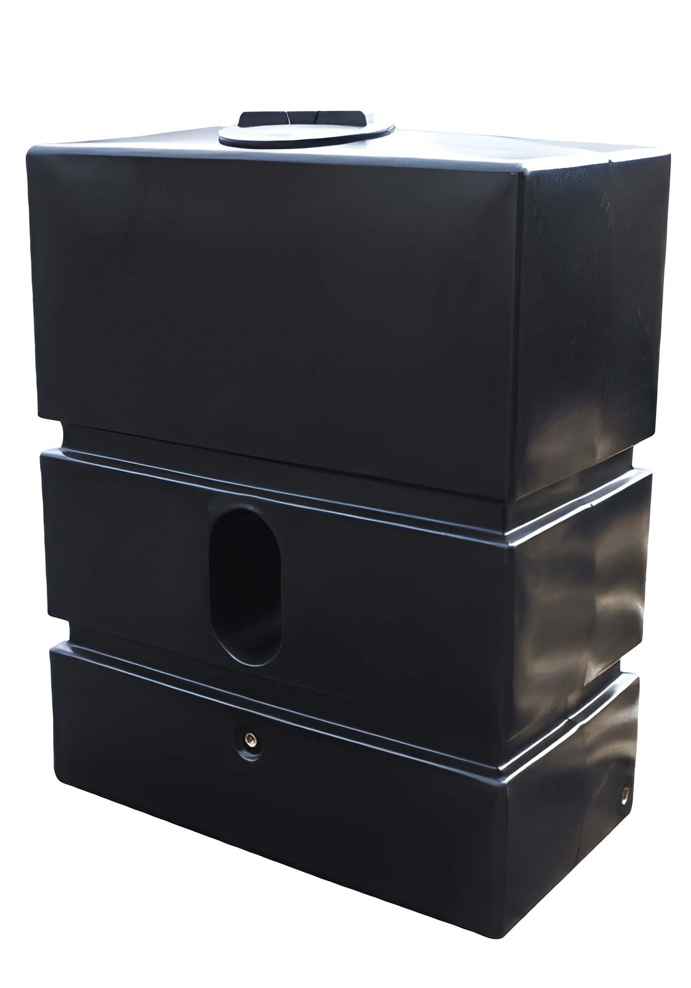 1200 Litre Water Tank Frost Proof Plastic in heavy-duty frost-proof black plastic design.