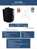 1300 Litre Bunded Water Tank product image showcasing design and specifications for secure water storage.