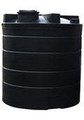 15,000 Litre Round Water Tank - Potable with durable black plastic construction for efficient water storage.