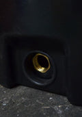 Brass threaded outlet on 1500 Litre Insulated Water Tank for standard connectivity.