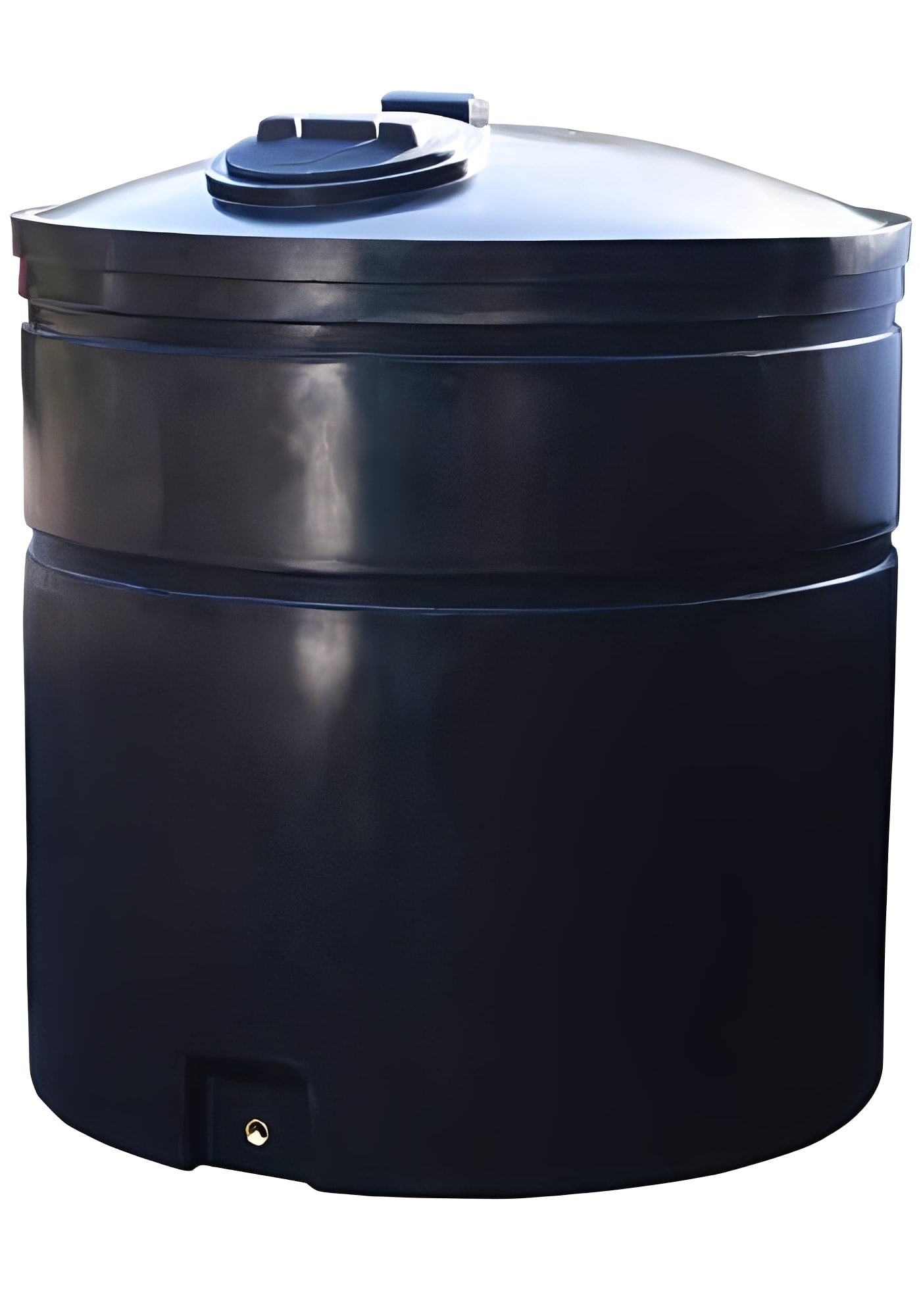 2000 Litre Potable Water Tank with WRAS Approval, robust black polyethylene design for water storage.
