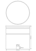 2000 Litres Total Access Water Tank - Black dimensions and top view illustration