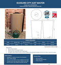 Green City Just Water 210 Litre Water Butt - Green technical specifications image, showcasing dimensions and features.