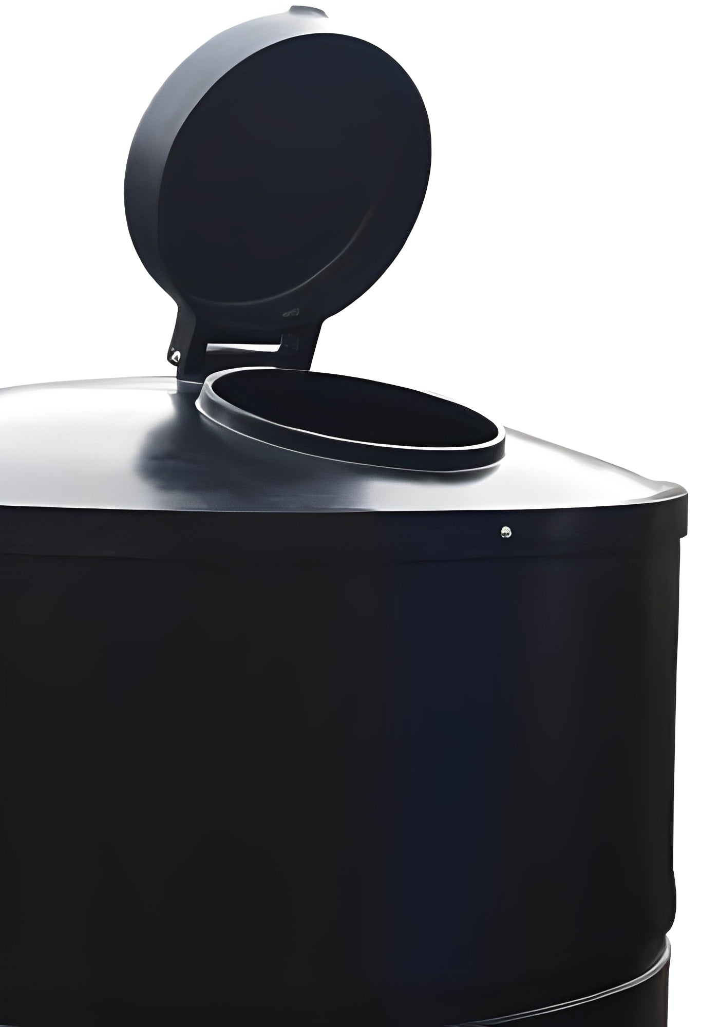 2500 Litre Water Tank with Hinged Lid showing the open lid design for easy access.