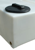 280 Litre Natural Water Tank V2 with black cap and drain outlet, ideal for water storage solutions.