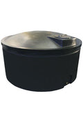 3400 Litre Round Water Tank featuring a large 14" lid and efficient BSP outlet for water flow.