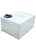 350 Litre Natural Water Tank V2 shown in white color with a black lid on top.