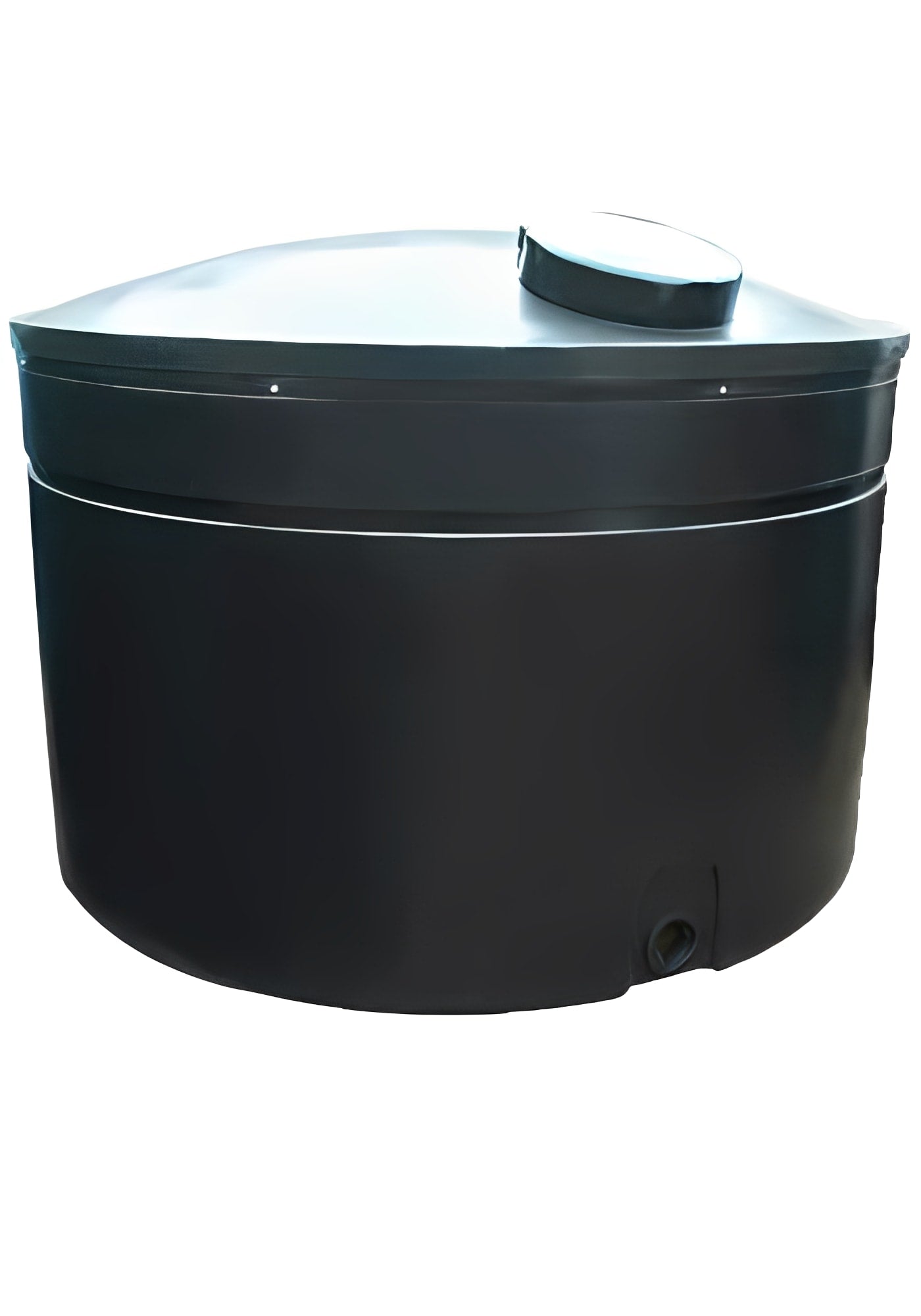 Insulated Water Tank 4000 Litre with a sturdy black design and a secure lid for water storage.