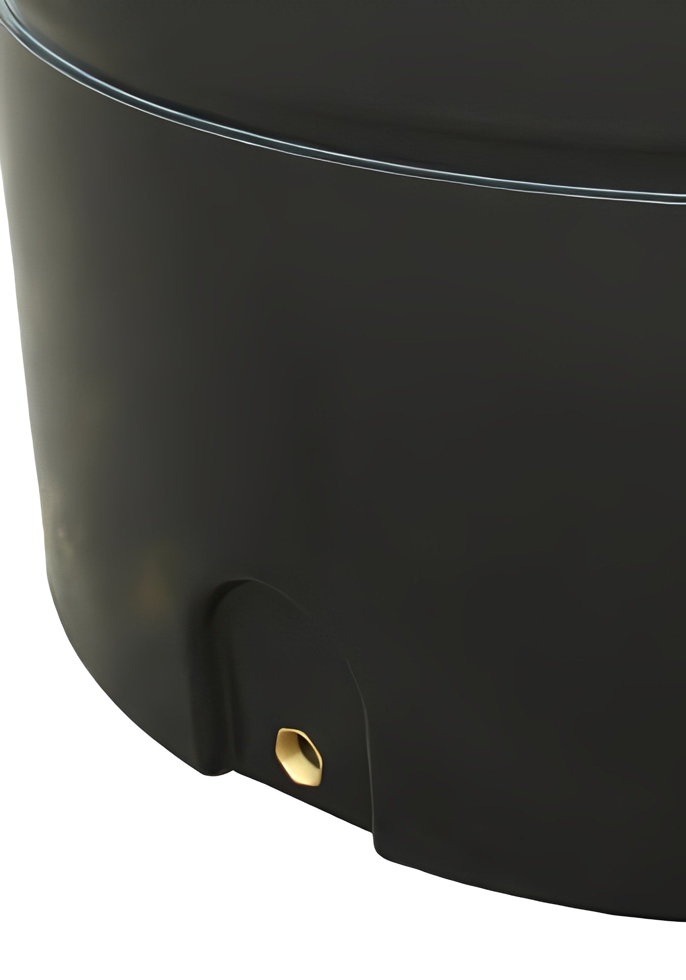 Close-up of the 4000 Litre Slimline Water Tank in Virgin Polymer with a focus on the outlet connection.