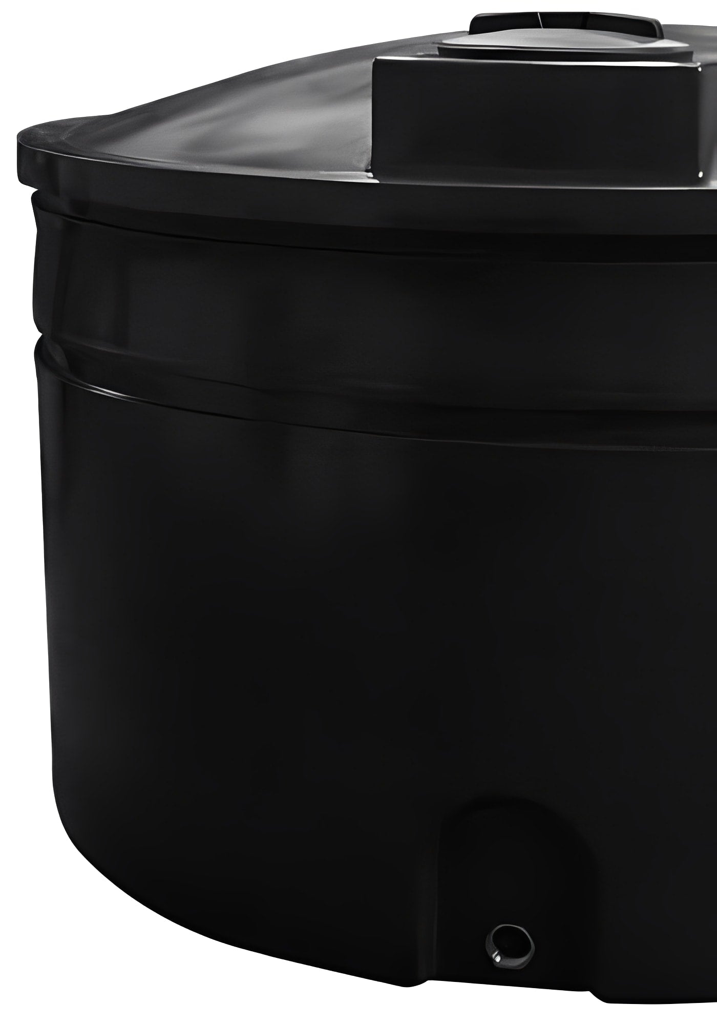 4000 Litre Water Tank Total Access Black side view showing removable top and inspection hatch
