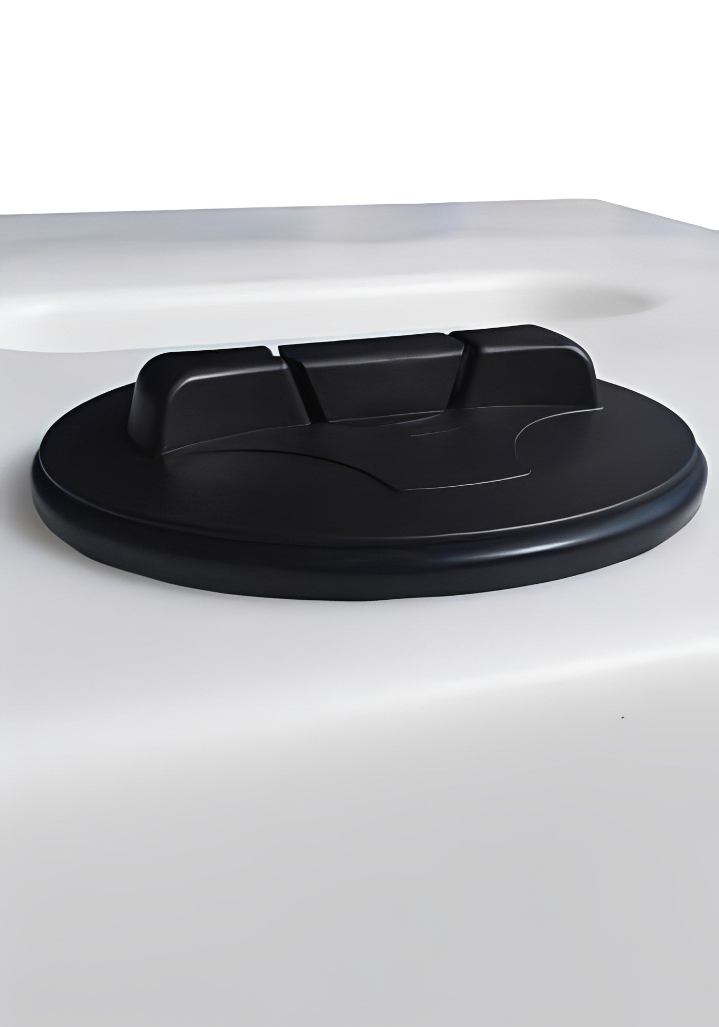 500 Litre Baffled Water Tank WB V1 lid with black cap, designed for secure water storage.
