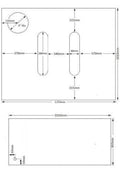 Dimensions diagram for the 500 Litre Natural Water Tank V2 including measurements and design features.