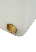 Close-up of the fitting on the 500 Litre Natural Water Tank V3 by PipeTech, showing durable construction.