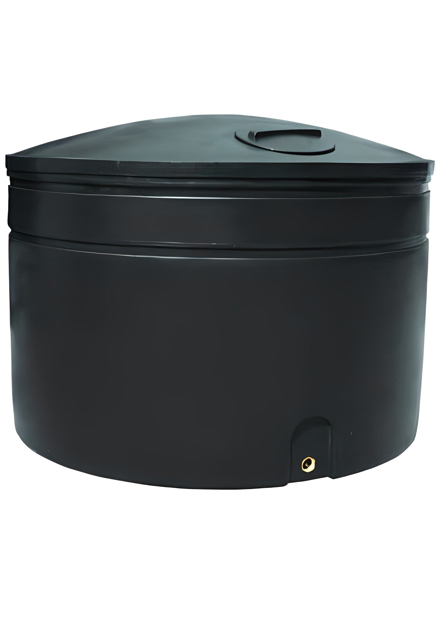 5000 Litre Potable Water Tank in WRAS Polyethylene, black, durable round design for safe drinking water storage.