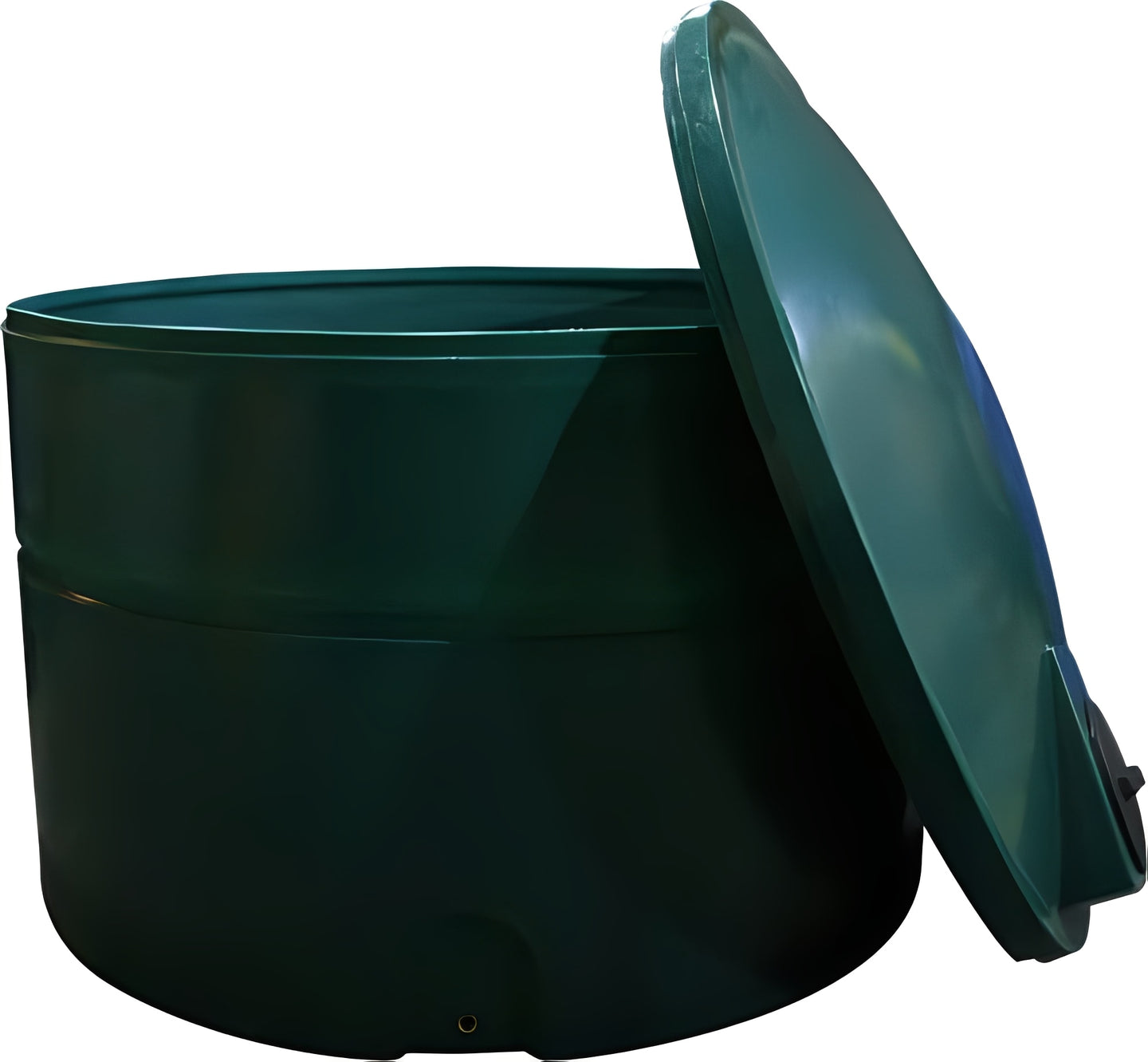 5000 Litre Total Access Water Tank with Removable Top in green color, showcasing the removable lid for easy access.