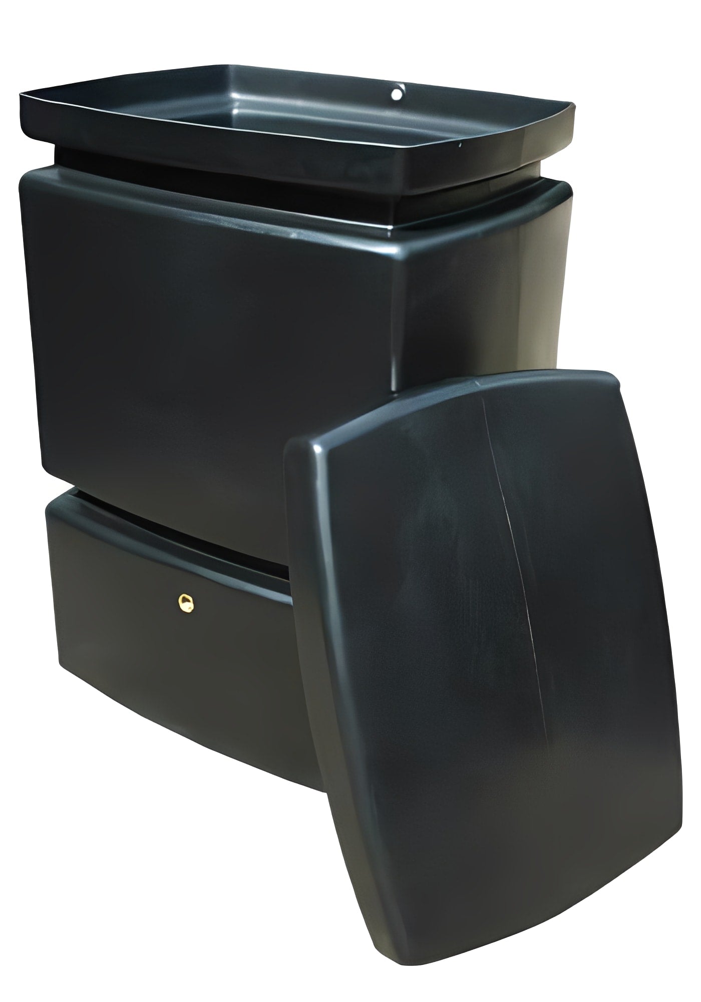 525 Litre Water Tank, durable black polymer tank with removable lid for secure water storage solution.