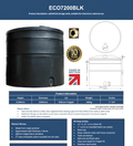 7000 Litre Water Tank cylindrical design with specifications for internal or external use and durable construction.