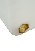 Close-up of the 1" BSP inlet on the 750 Litre Natural Water Tank V1 for easy connection.