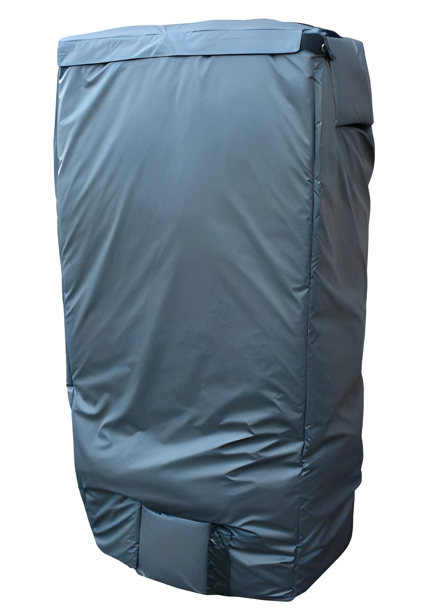 825 Litre Insulated Water Tank covered with protective gray insulation for temperature control and algae reduction.