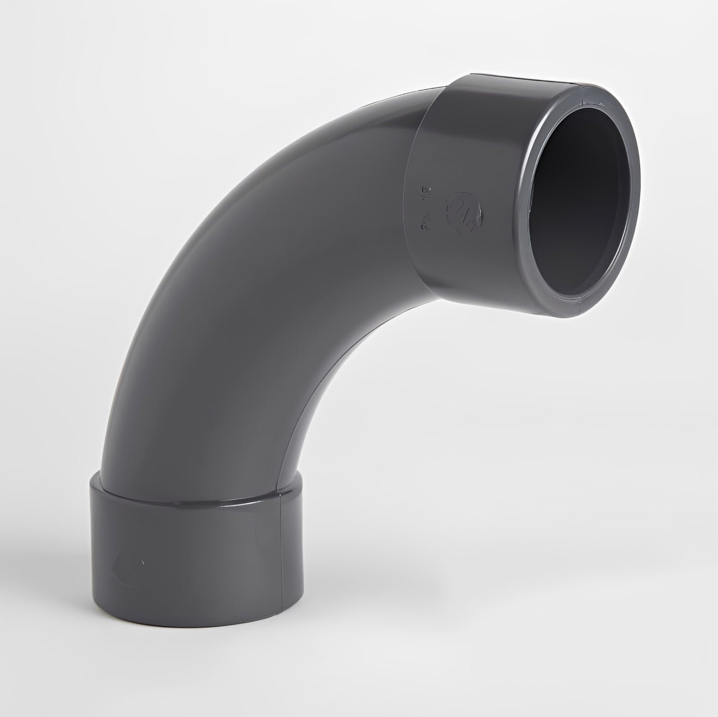 PVC Metric 90 Degree Short Radius Bend - Grey for connecting metric PVC pressure pipes.