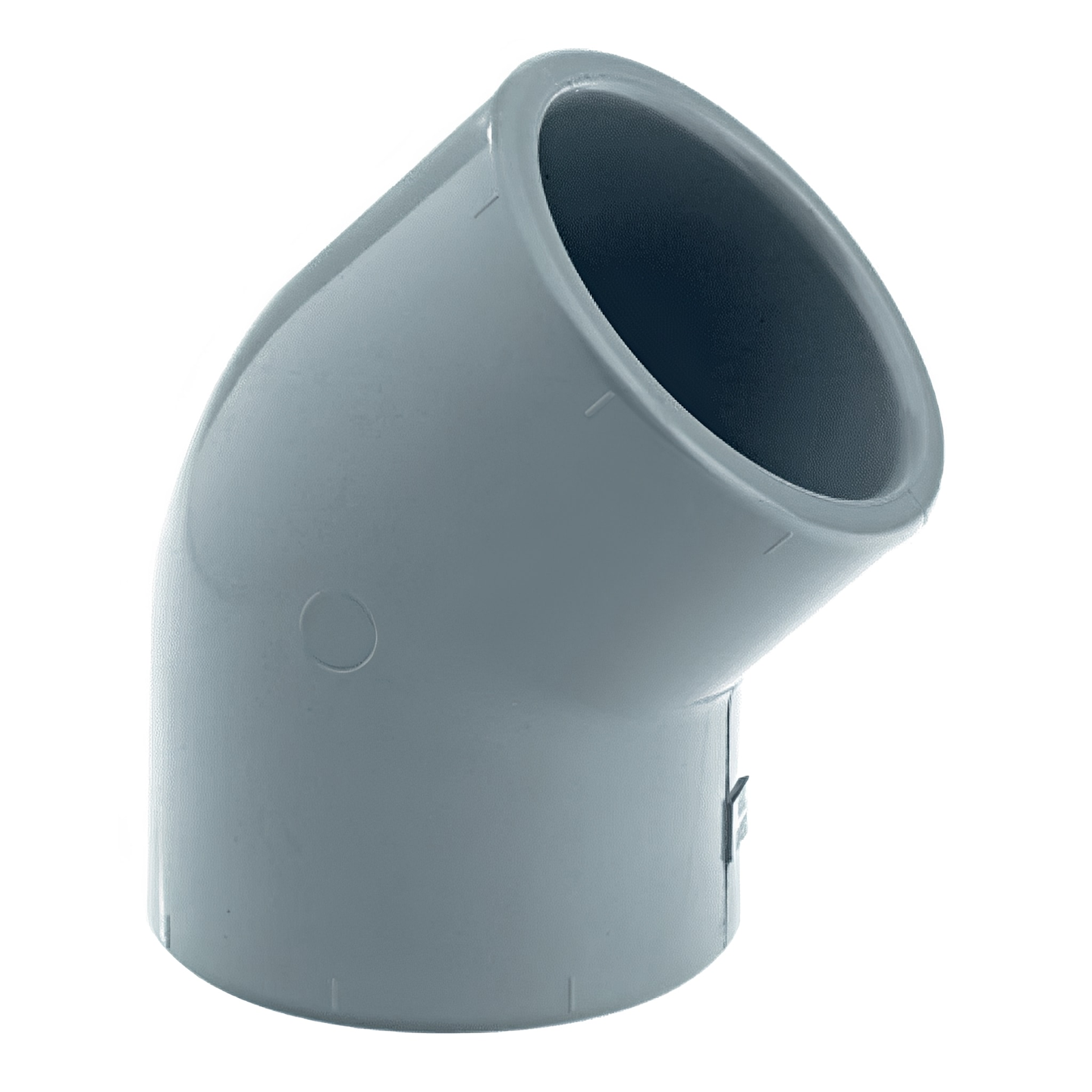 ABS 45 Degree Elbow Plain - Imperial Pipe Fitting designed for joining pipes at a 45-degree angle.