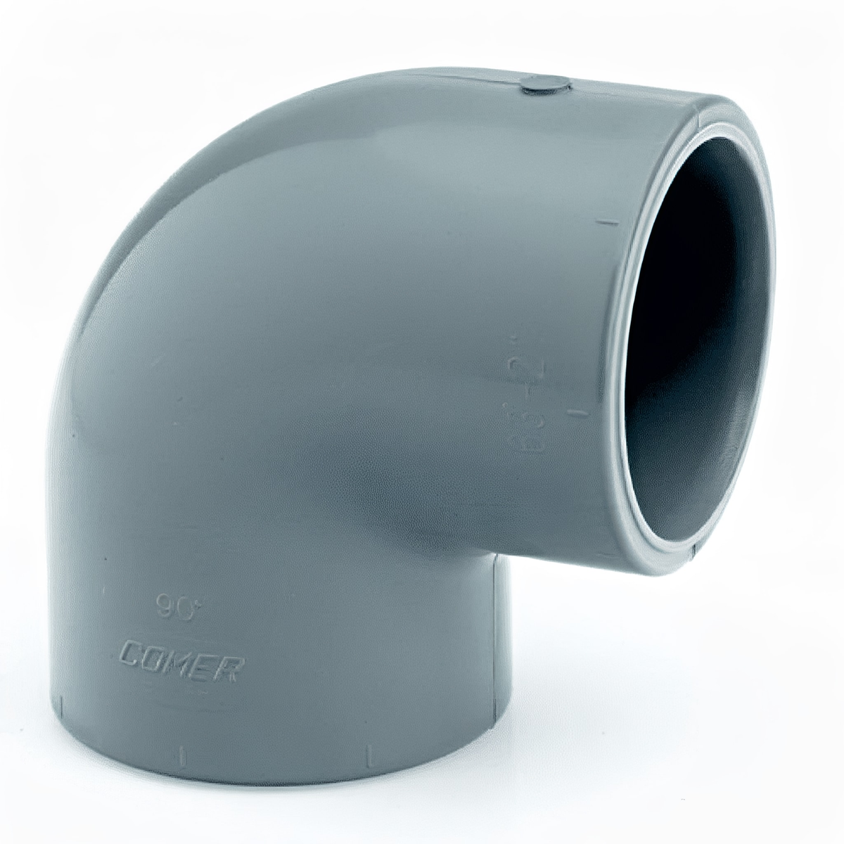 ABS 90 Degree Elbow Plain - Imperial Pipe Fitting for redirecting pipe runs at a 90-degree angle.