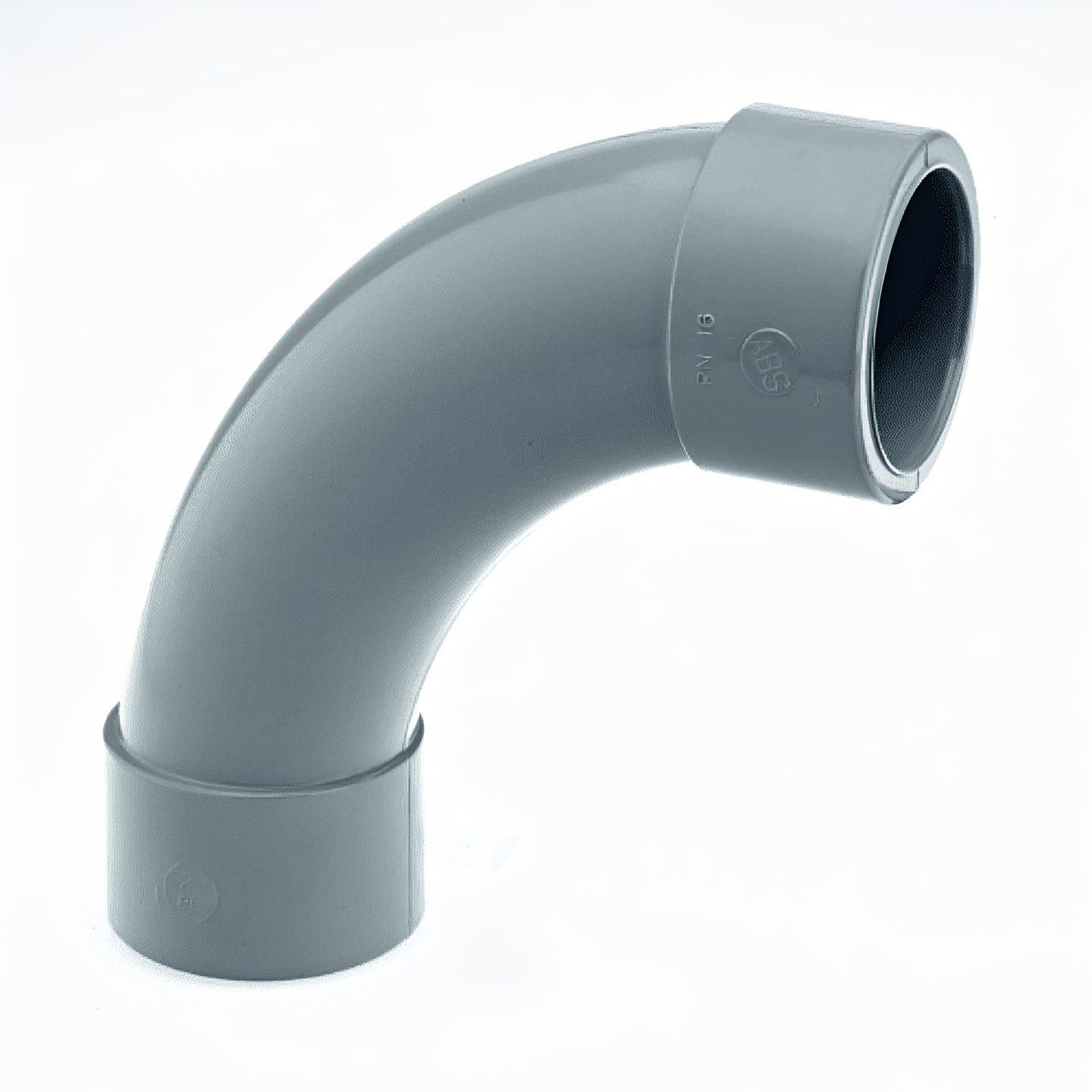 ABS 90 Degree Short Radius Bend - Imperial Plain Pipe Fitting for smooth liquid flow in piping systems.
