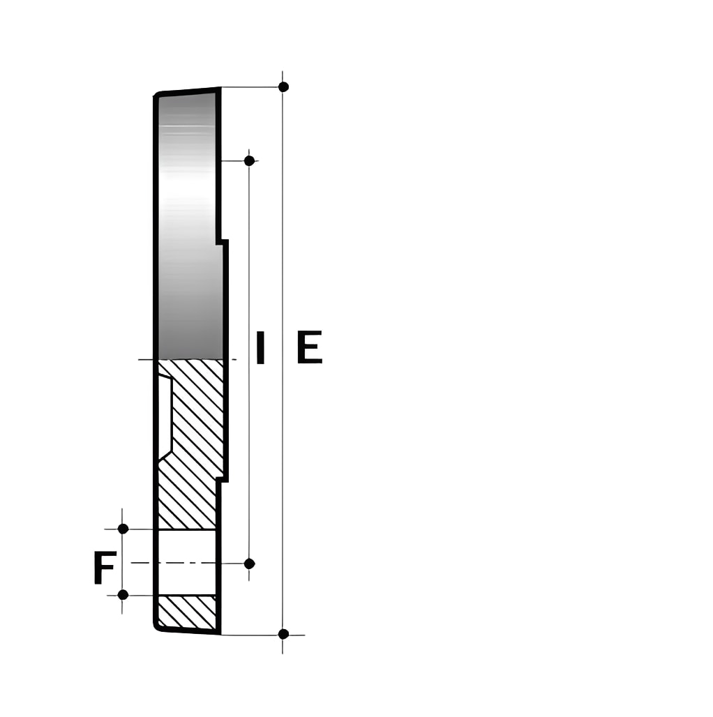 ABS Blank Flange ASA 150 - Imperial - All sizes technical drawing with dimensions shown.
