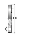 ABS Blank Flange Tables D & E - Imperial - All sizes product diagram showing dimensions E and F.