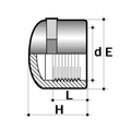 ABS Threaded Cap - Imperial WRAS Approved technical diagram dimensions