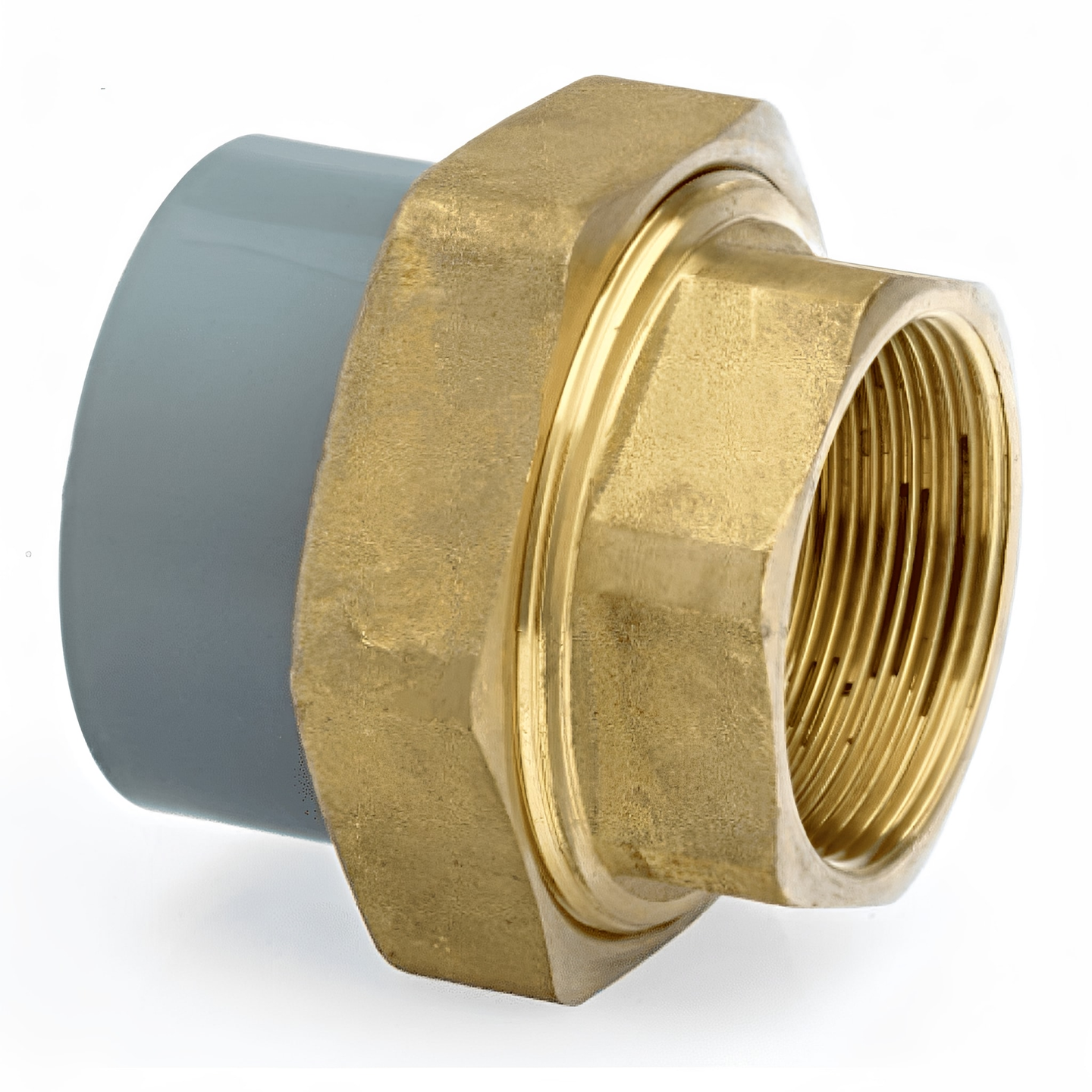 ABS Composite Union to Female Brass Pipe Fitting showcasing durable connection design.
