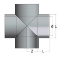 ABS Plain Cross Pipe Fitting - Imperial Junction technical diagram showing dimensions and design features.