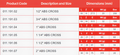 ABS Plain Cross Pipe Fitting - Imperial Junction dimensions and product codes table