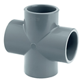 ABS Plain Cross Pipe Fitting - Imperial Junction in gray, showcasing a durable four-way pipe connection.