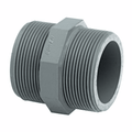 ABS Hexagon Nipple Threaded Fitting - Imperial, gray threaded pipe fitting for secure plumbing connections.