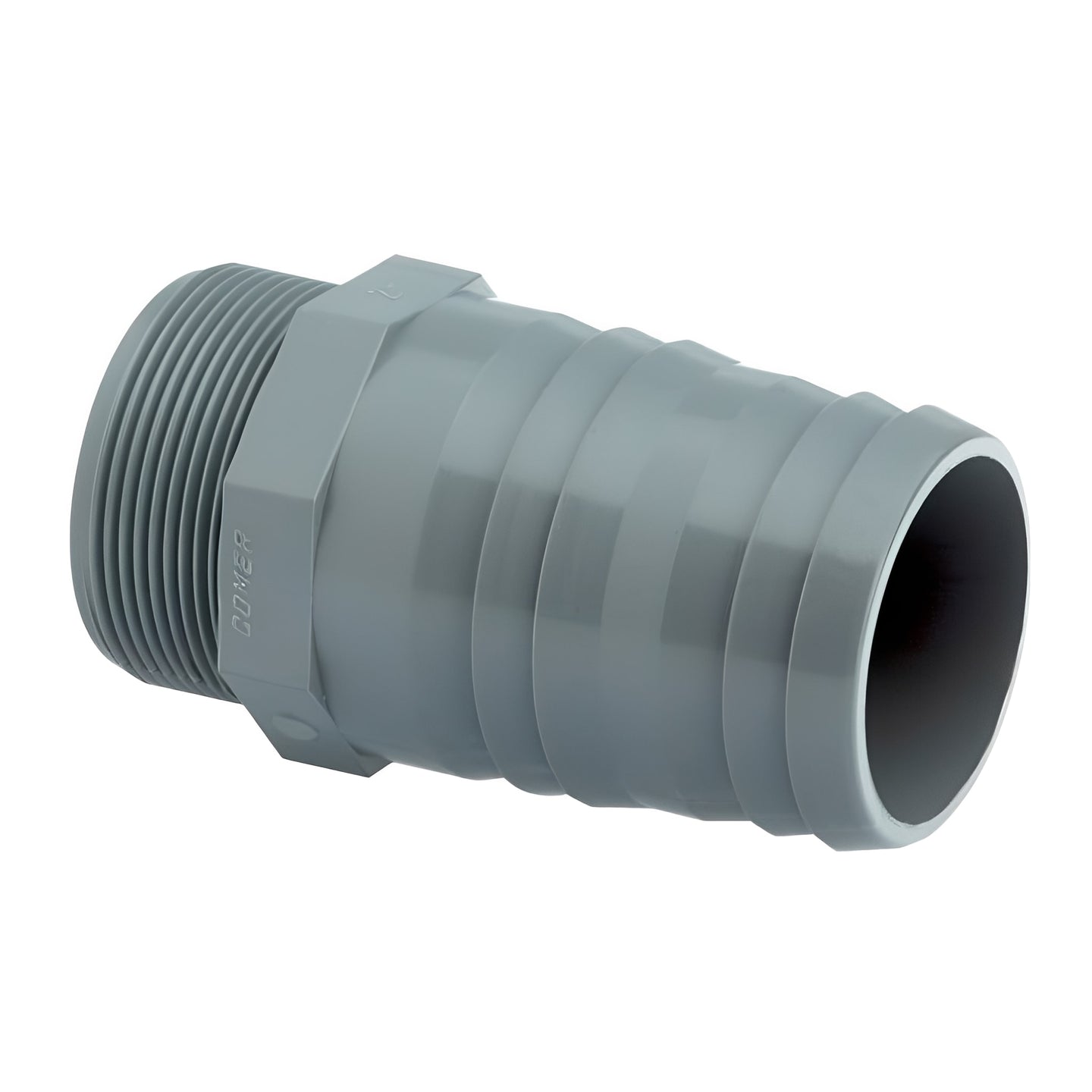 ABS Hose Adaptor Male BSP to Inch Hose Tail - Grey for secure hose connection