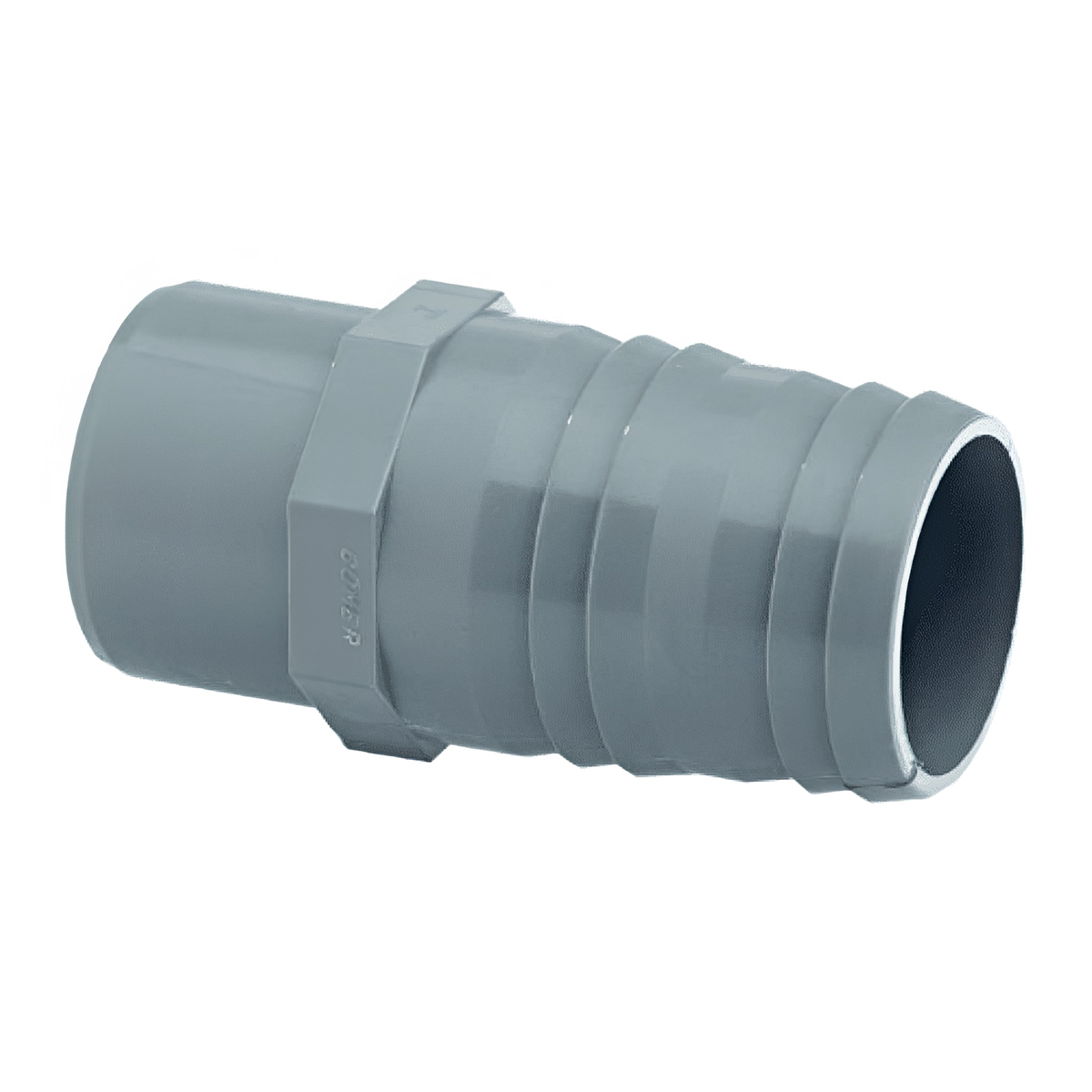 ABS Hose Adaptor Plain - Male Spigot to Hose Tail for securing flexible hoses and standard ABS fittings.