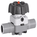 ABS Industrial Diaphragm Valve - PTFE/EPDM Handwheel Operated for precise flow control and durability.