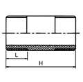ABS Threaded Nipple - Imperial WRAS Approved Potable Water, technical drawing with dimensions L and H.