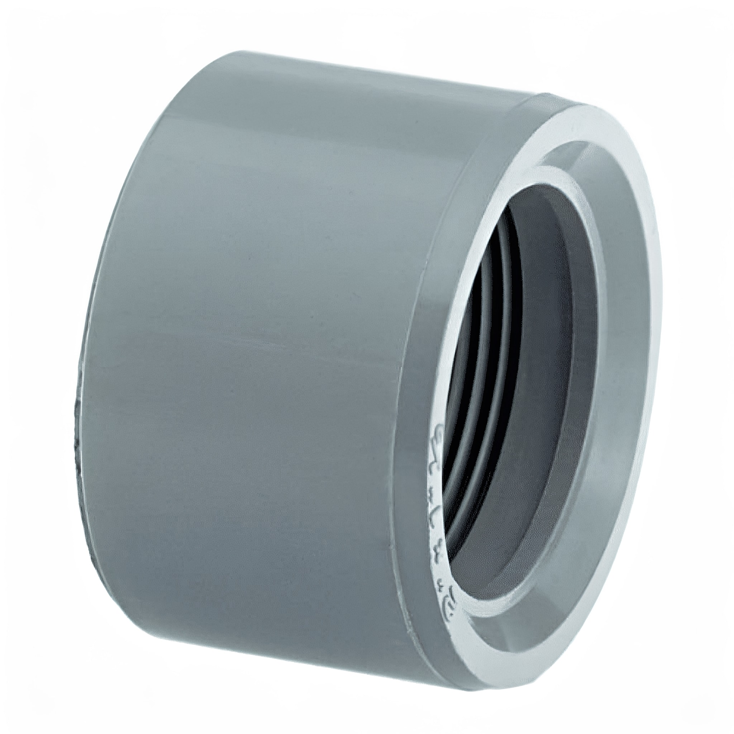 ABS Reducing Bush Plain to Threaded - Imperial is a grey plastic plumbing fitting for pipework.