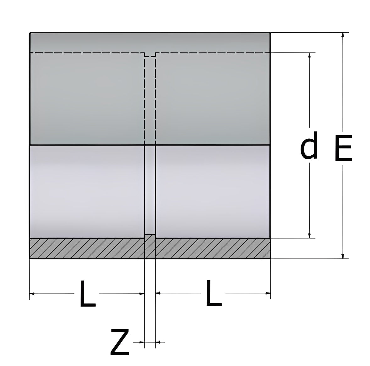 ABS Plain Imperial Socket - WRAS Approved Pipe Fitting detailed diagram showing dimensions and structure.