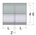 ABS Plain Imperial Socket - WRAS Approved Pipe Fitting detailed diagram showing dimensions and structure.