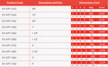 ABS Double Union Footvalve - EPDM Seals - Imperial Ends size chart and dimensions table