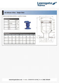 Single Float Air Release Valve - PN16 Flanged product specifications and dimensions chart.